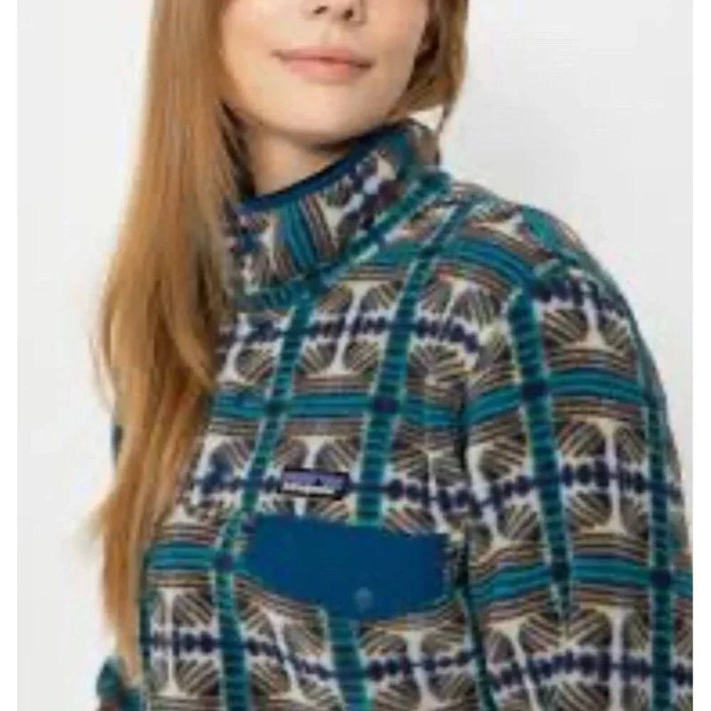 PATAGONIA LIGHTWEIGHT SYNCHILLA SNAP-T FLEECE PULLOVER women’s turquoise‎ size S - Picture 2 of 11